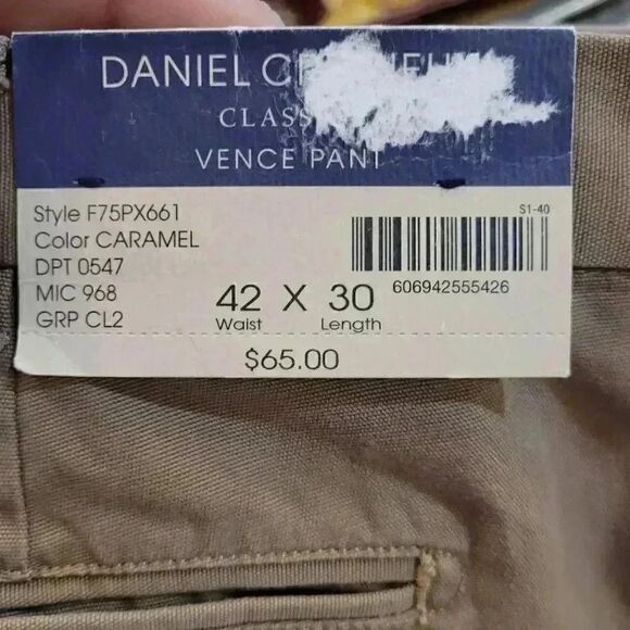 Daniel Cremieux Men's Caramel Cotton Vence Dress Pants NEW - Picture 10 of 11